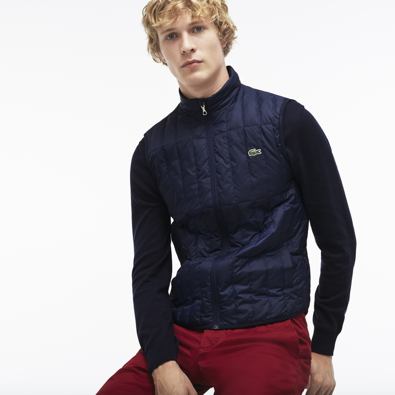 Lacoste Lightweight Built-in Hood Quilted Down Packable Vest BH7452: Navy Blue Lacoste Lightweight Built-in Hood Quilted Down Packable Vest BH7452: Navy Blue