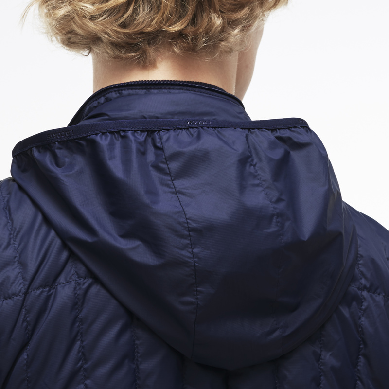 Lacoste Lightweight Built-in Hood Quilted Down Packable Vest BH7452: Navy Blue Lacoste Lightweight Built-in Hood Quilted Down Packable Vest BH7452: Navy Blue