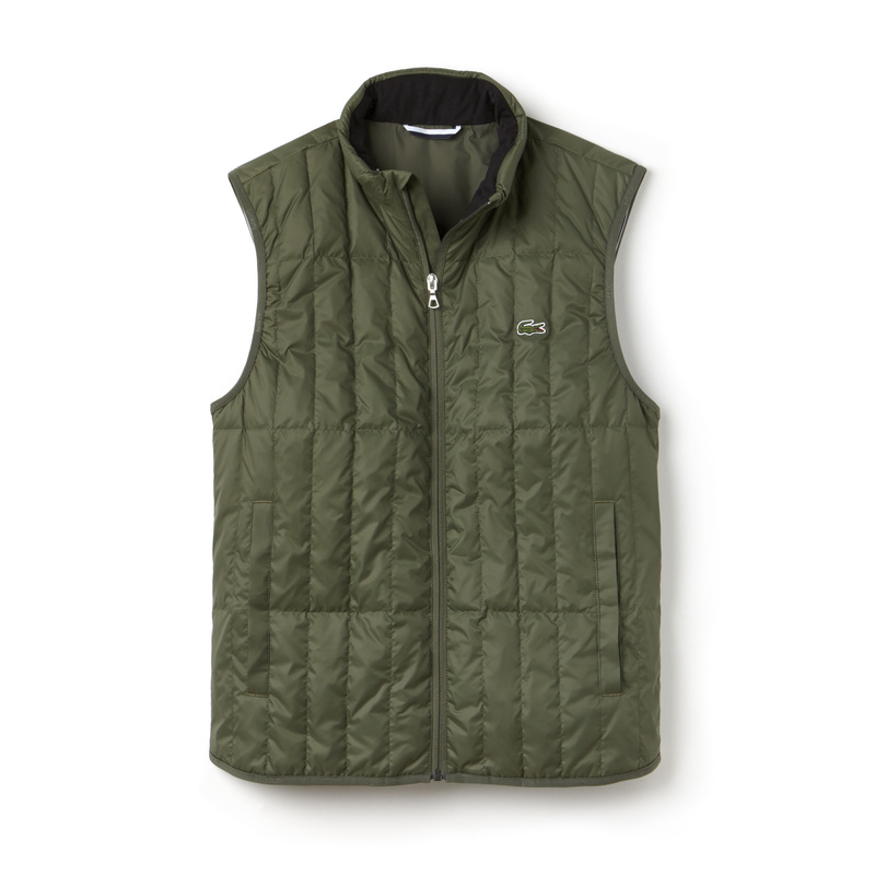 Lacoste Lightweight Built-in Hood Quilted Down Packable Vest BH7452: Summit Green Lacoste Lightweight Built-in Hood Quilted Down Packable Vest BH7452: Summit Green