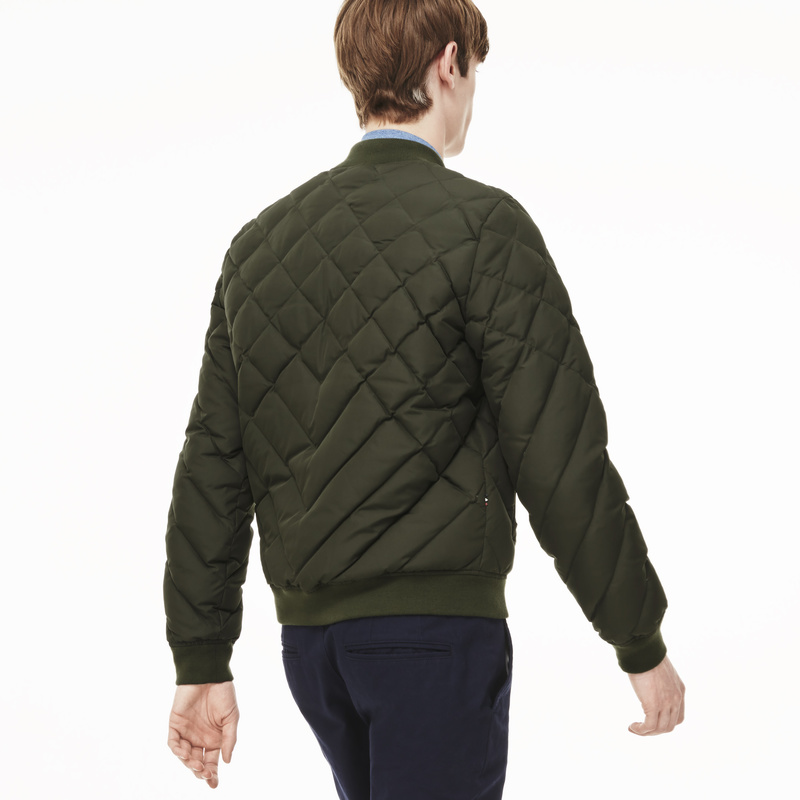 Lacoste L!ve Diamond Quilted Down Bomber Jacket BH9287: Baobab Lacoste L!ve Diamond Quilted Down Bomber Jacket BH9287: Baobab