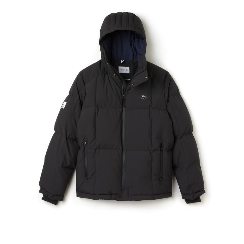 Lacoste Hooded Down Jacket BH9803: Black Lacoste Hooded Down Jacket BH9803: Black