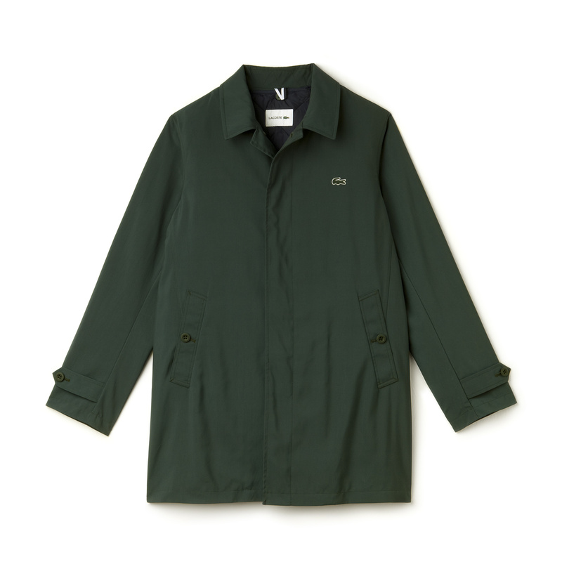 Lacoste Texured Nylon Overcoat BH9808: Kelp Lacoste Texured Nylon Overcoat BH9808: Kelp